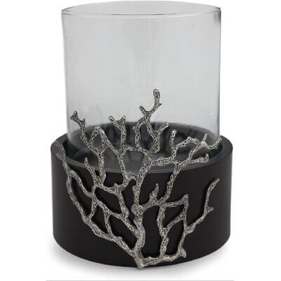 Decorative Mango Wood Candle Holder, Brown, Coral Light’ (Medium)